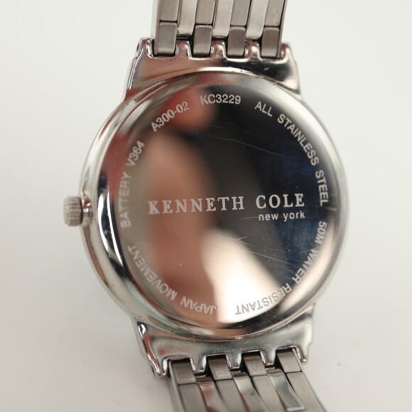Kenneth Cole Mens 35mm Classic Date Dress Watch Stainless Steel w New Battery - Picture 16 of 16